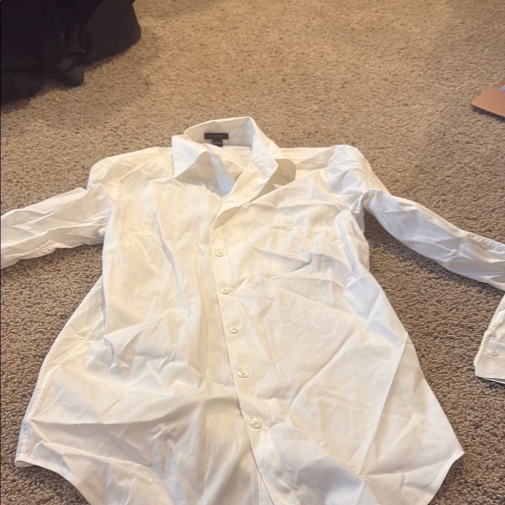 Ann Taylor White Dress Shirt Classic Cotton